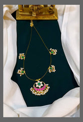 Chand Bali with white Flower in Kundan - KN00359